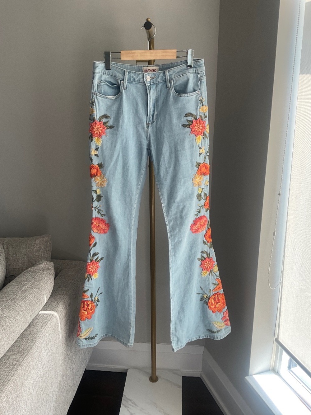 DRIFTWOOD Farrah Embroidered Flare Jeans